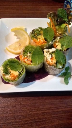 The spring rolls that everybody is crazy about. I like them but it's not loca's best for me, still really amazing and loved the sauce, super creative idea. at Loca Kitchen in Tokyo