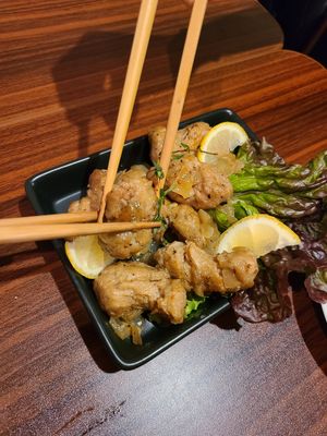 Soy meat + lemon/mustard sauce at Loca Kitchen in Tokyo