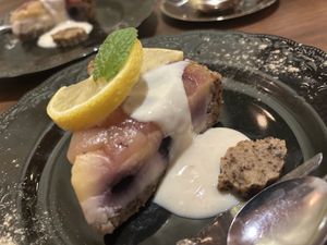 Pear tart dessert  #Veganuary at Loca Kitchen in Tokyo