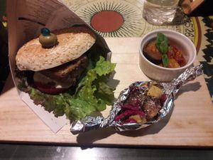 Bagel Burger at Loca Kitchen in Tokyo