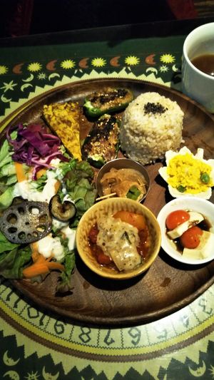 "Daily Set B" Stuffed green pepper and delicious sides! at Loca Kitchen in Tokyo