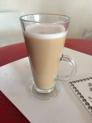 Coconut latte. at Chapter Two Book Shop in Fleetwood