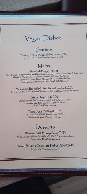 Menu - June 2021 at Cavens Arms in Dumfries