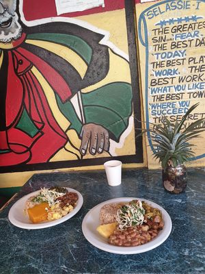 Tea, mix Veggieplate at Millennium Victory in Montego Bay