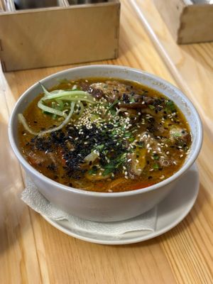 Vegan ramen soup at Goroh in Omsk