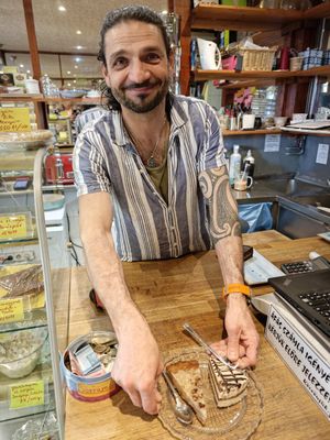 Chaba the friendly owner, chef and waiter. 🥰 at VegaKucko in Budapest