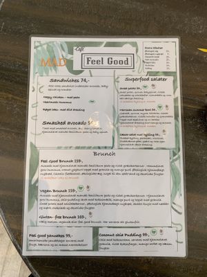 Menu   at Cafe Feel Good in Copenhagen