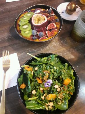 Butternut salad and breakfast bowl at Cafe Feel Good in Copenhagen
