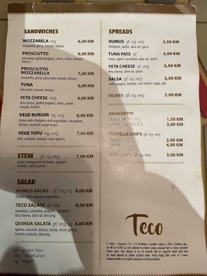Menu 1 (2023)  at Tecó in Mostar