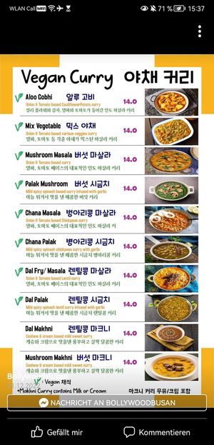  at Bollywood Indian Restaurant in Busan