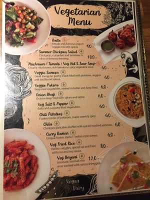 Separate veg*n menu at Bollywood Indian Restaurant in Busan