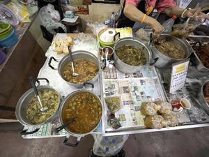 Dishes  at Warorot Market Food Stall in Chiang Mai