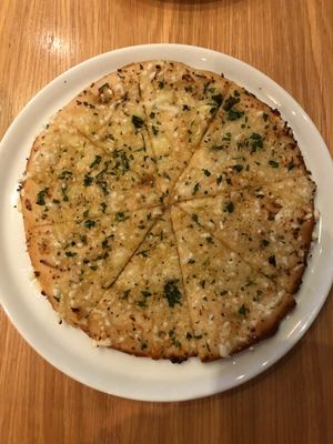 Cheesy garlic crust starter  at Versachi Pizza and Wine Bar in South Yarra