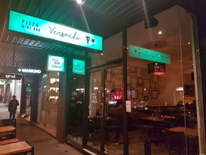 Shop front at Versachi Pizza and Wine Bar in South Yarra