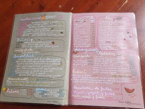 Menu at Chelo Cafe in Barcelona