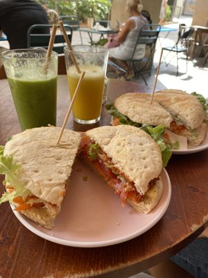 Vegan sandwich, lovely drinks! at Chelo Cafe in Barcelona