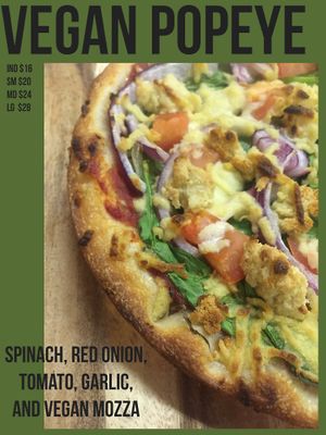 Vegan Popeye at Real Things Pizza in Naramata