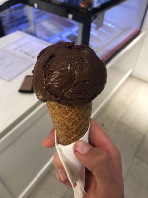 Chocolate ice cream in almond cone at Kind Kones - Mont Kiara in Kuala Lumpur