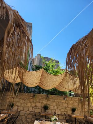 Look up at the castle. at Les Baux Jus in Les Baux-de-provence