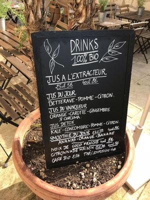 Carte des boissons at Les Baux Jus in Les Baux-de-provence