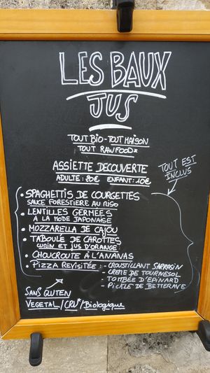 La carte at Les Baux Jus in Les Baux-de-provence