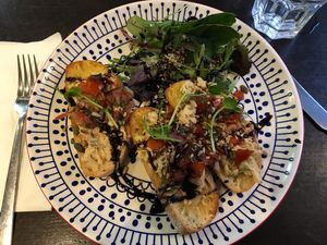 Hummus bruschetta  at Pascal Coffee House - The Grainstore in Galway