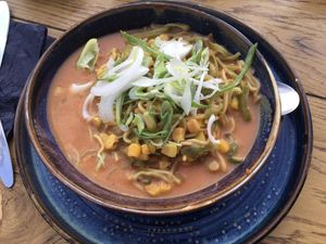Vegan ramen at Verde Sazon in Santiago