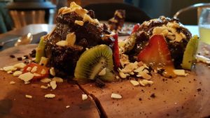 Vegan chocolate souflé at Verde Sazon in Santiago