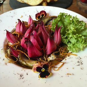 Wow! Flor del escabeche  at Verde Sazon in Santiago