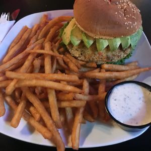 Vegan Avocado Garden Burger at The Whiskey Barrel in Hesperia