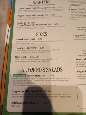 Vegan menu part 2! at Pizza Express in Gateshead