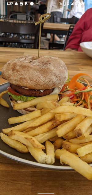 Vegan burger at Cantina in Paignton