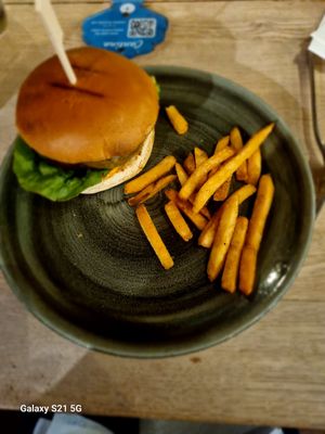 I had already eaten half of the fries. at Cantina in Paignton