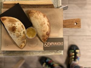 Seaweed & tofu and Soy & curry. VEGAN!! at Dempanadas in Valencia