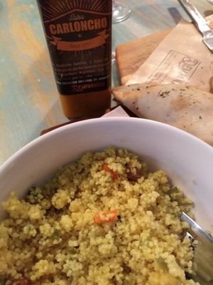 VEGAN empanada & Couscous Salad. AMAZING! at Dempanadas in Valencia