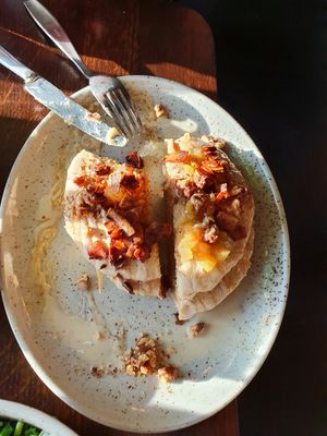 Classic Pancakes with added coconut bacon at Beetnut in Zurich