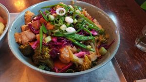 Buddha Bowl with crispy tofu at Beetnut in Zurich