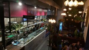 Interior at night at Beetnut in Zurich