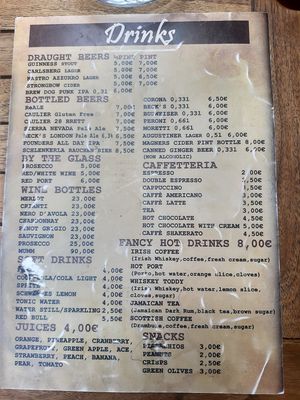 Menu 1 at Scholars Lounge Irish Pub in Rome