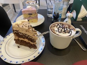 Chocolate and coffee  at Katzencafe Miezhaus in Bielefeld