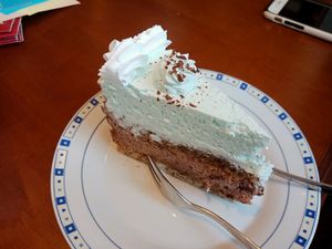 mint-chocolat cake at Katzencafe Miezhaus in Bielefeld