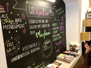 wall at Katzencafe Miezhaus in Bielefeld