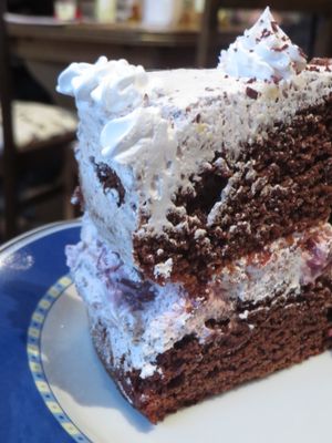 Black forest gateau (vegan) at Katzencafe Miezhaus in Bielefeld