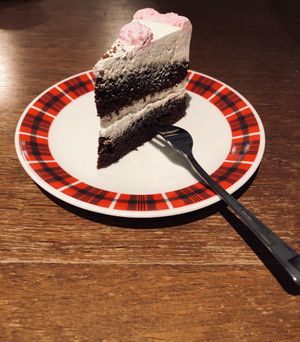 Schoko-Vanille-Torte 🤤 ein Traum! at Katzencafe Miezhaus in Bielefeld