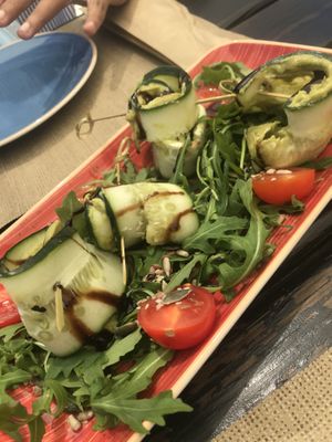 Cucumber rolls at Raizes in Quarteira