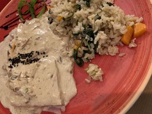 Reis mit Tofu at Raizes in Quarteira