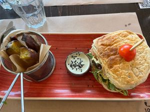 Black bean burger   at Raizes in Quarteira