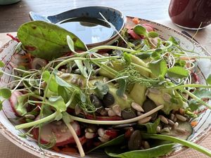 Raw salad. Yummy!  at Raizes in Quarteira