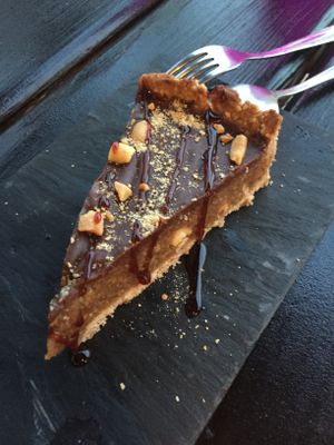 Chocolate ‘snickers’ cake at Raizes in Quarteira