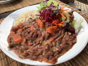 Feijoadas! (A Brazilian dish) at Raizes in Quarteira